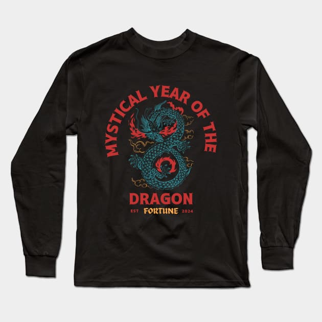 MYSTICAL YEAR OF THE DRAGON 2024 Long Sleeve T-Shirt by KhmeRootz